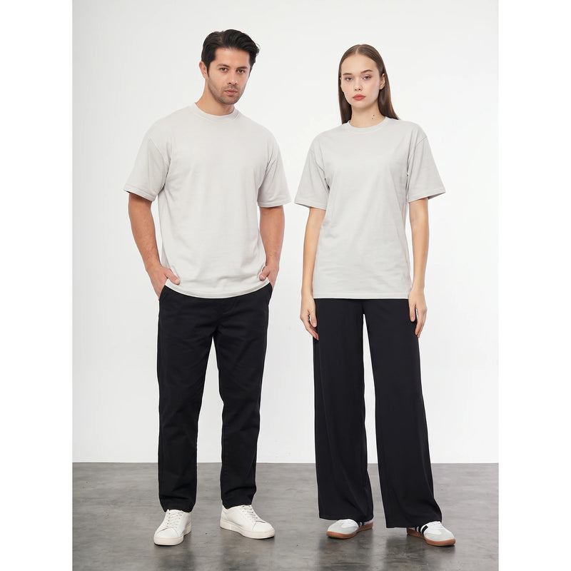 Light Grey Oversized Short Sleeves Tshirt | Montivo Pakistan