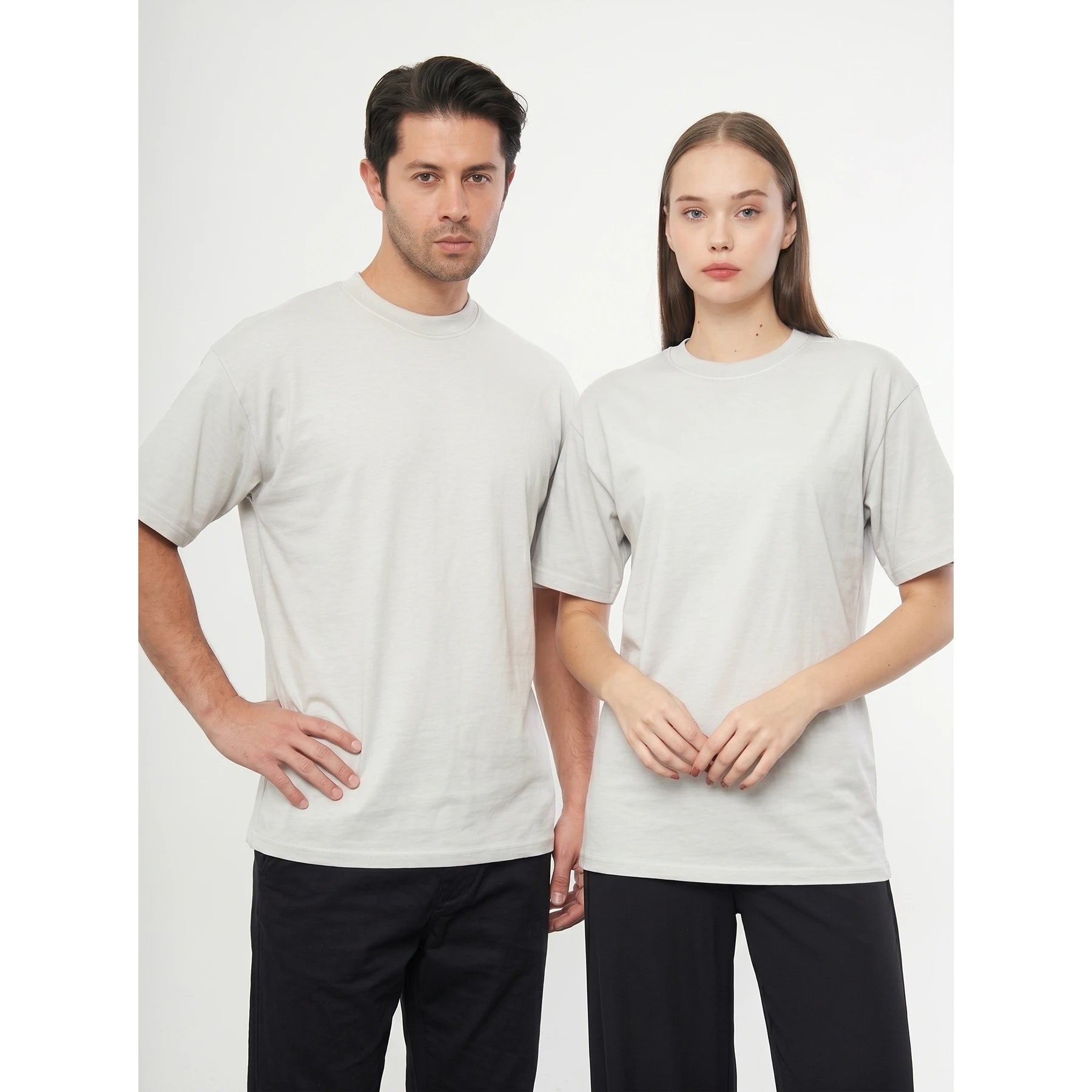 Light Grey Oversized Short Sleeves Tshirt | Montivo Pakistan