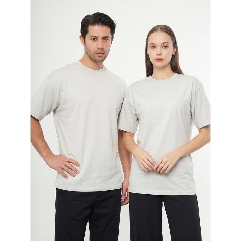 Light Grey Oversized Short Sleeves Tshirt | Montivo Pakistan