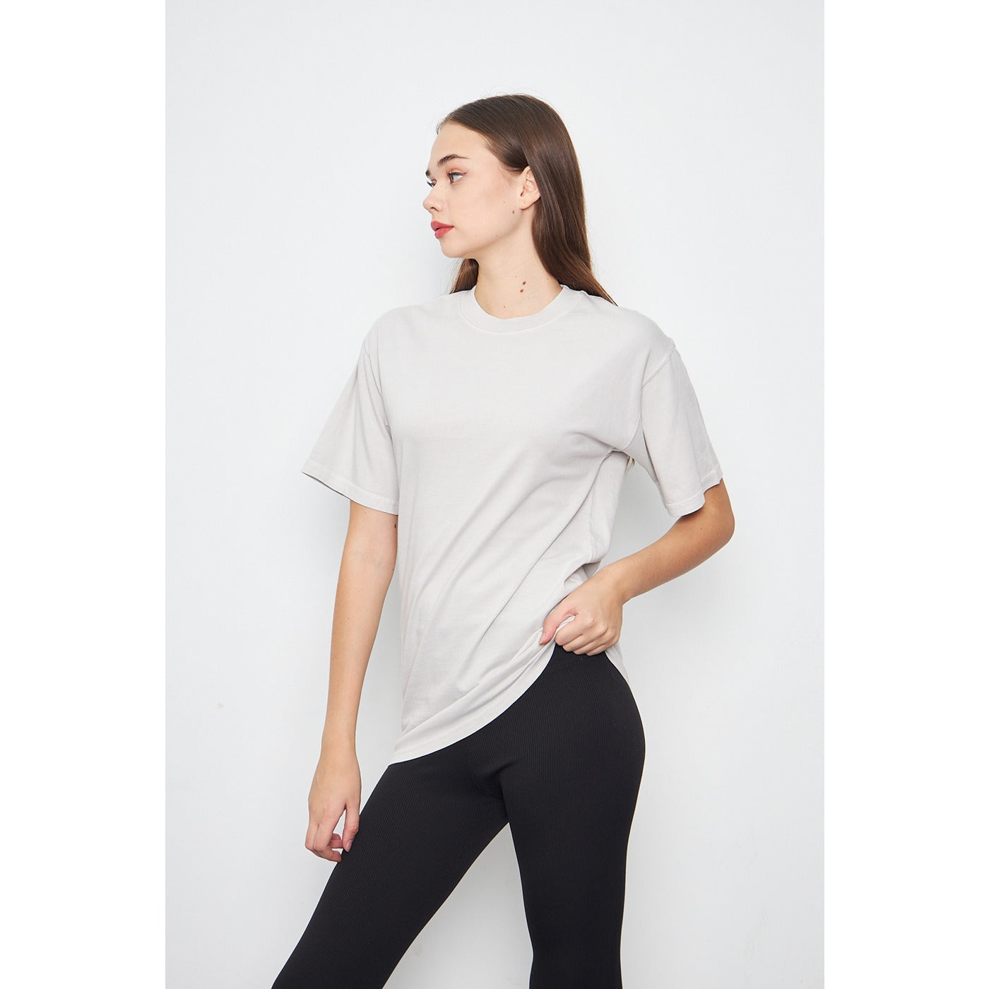 Light Grey Oversized Short Sleeves Tshirt | Montivo Pakistan