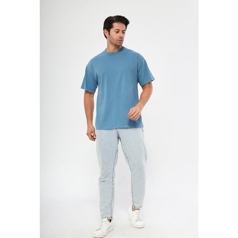 Teal Blue Oversized Short Sleeves Tshirt | Montivo Pakistan