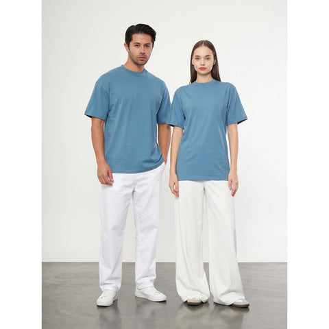 Teal Blue Oversized Short Sleeves Tshirt | Montivo Pakistan