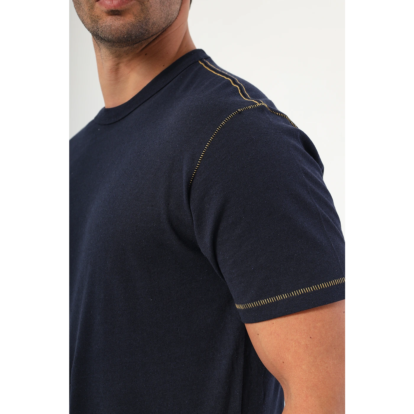 Navy Contrast Stitch Tshirt | Montivo Pakistan