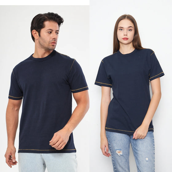 Navy Contrast Stitch Tshirt | Montivo Pakistan
