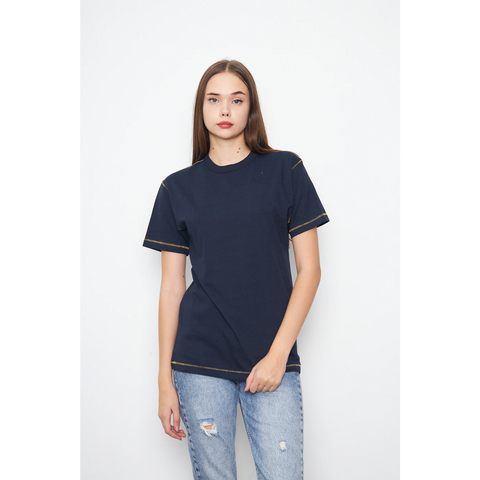 Navy Contrast Stitch Tshirt | Montivo Pakistan