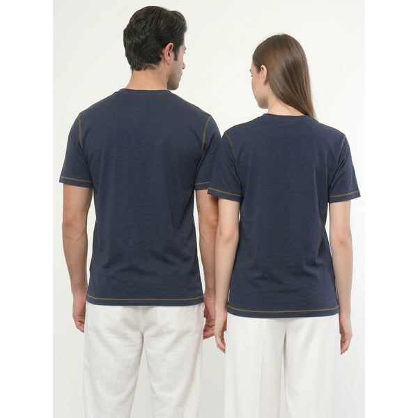Navy Contrast Stitch Tshirt | Montivo Pakistan