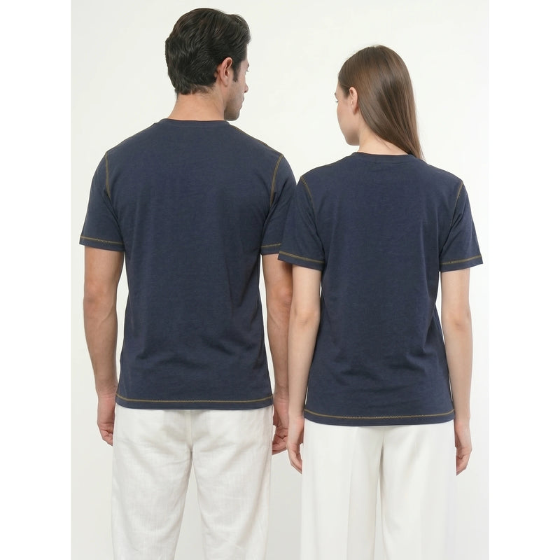 Navy Contrast Stitch Tshirt | Montivo Pakistan