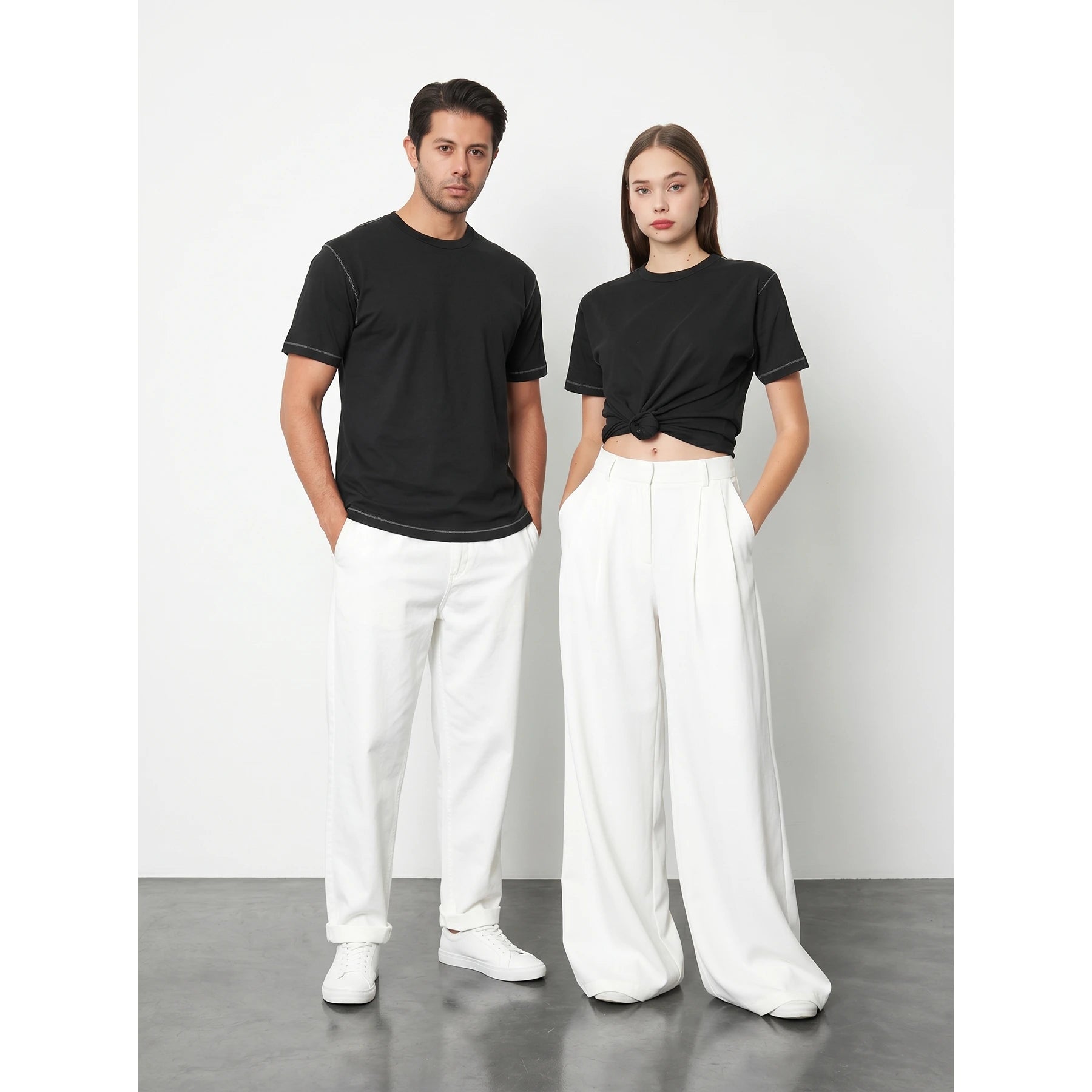 Black Contrast Stitch Tshirt | Montivo Pakistan