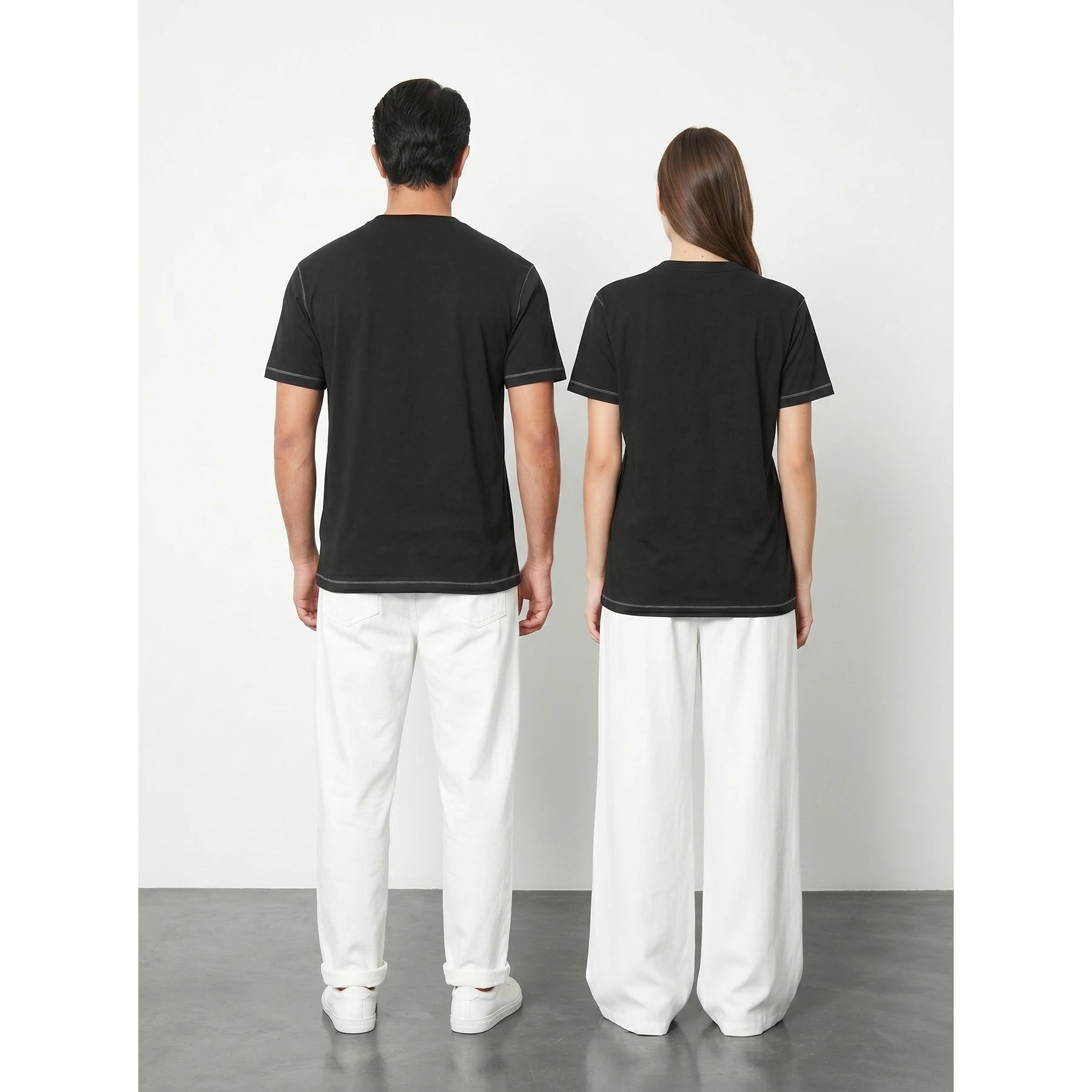 Black Contrast Stitch Tshirt | Montivo Pakistan