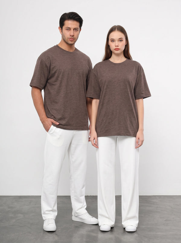 Brown Melange Slim Fit Tshirt