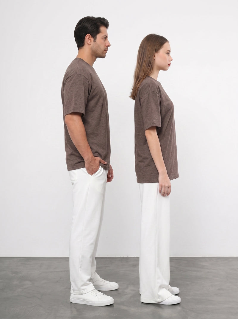 Brown Melange Slim Fit Tshirt