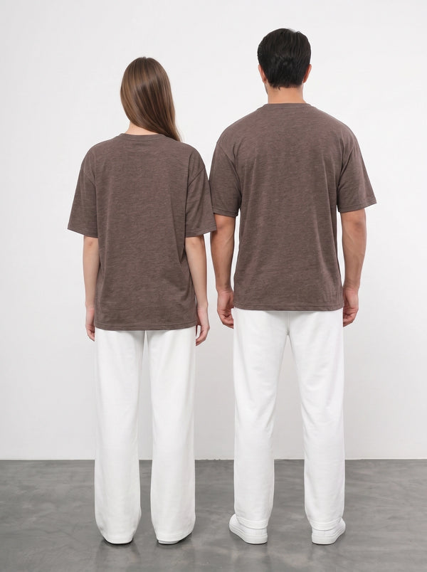 Brown Melange Slim Fit Tshirt
