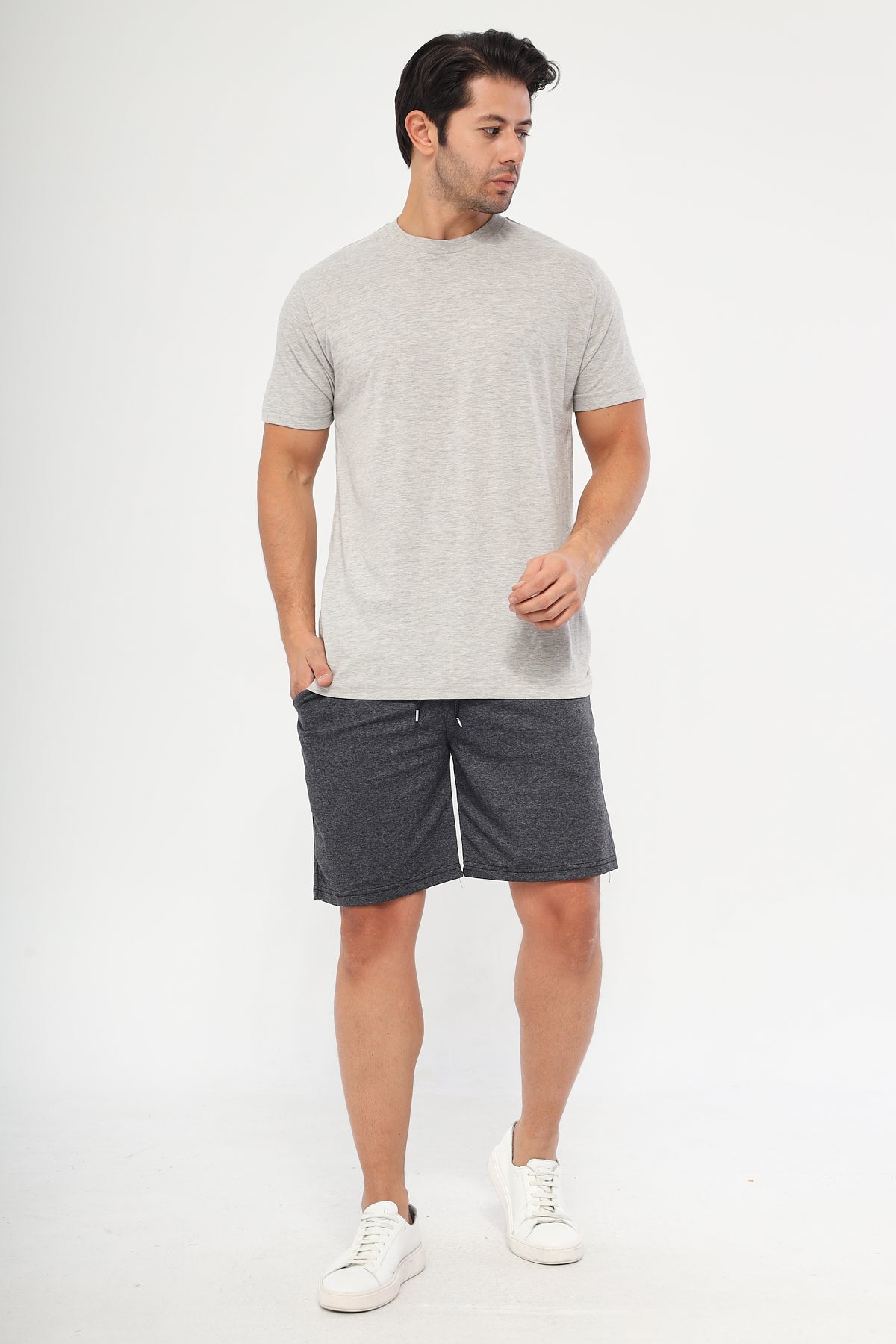 Grey Melange Slim Fit Tshirt | Montivo Pakistan