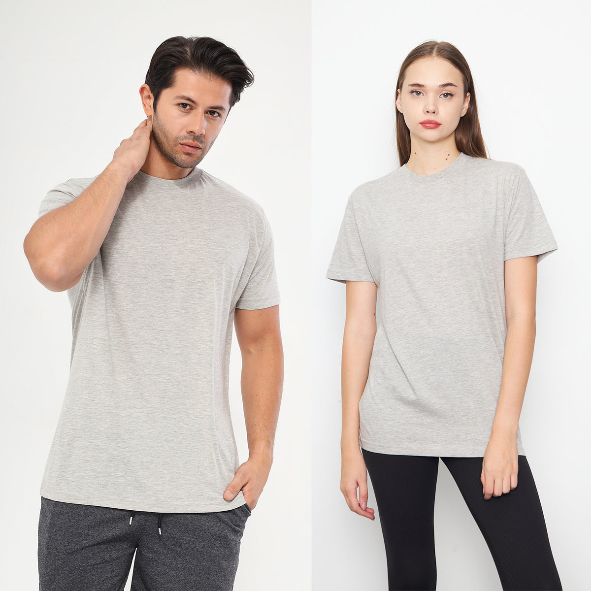 Grey Melange Slim Fit Tshirt | Montivo Pakistan