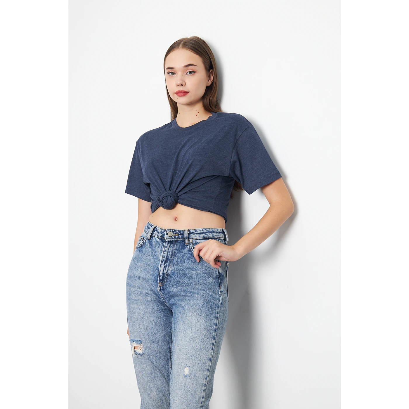 Blue Melange Slim Fit Tshirt | Montivo Pakistan