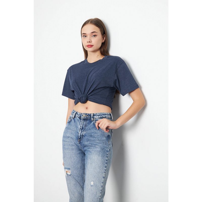 Blue Melange Slim Fit Tshirt | Montivo Pakistan