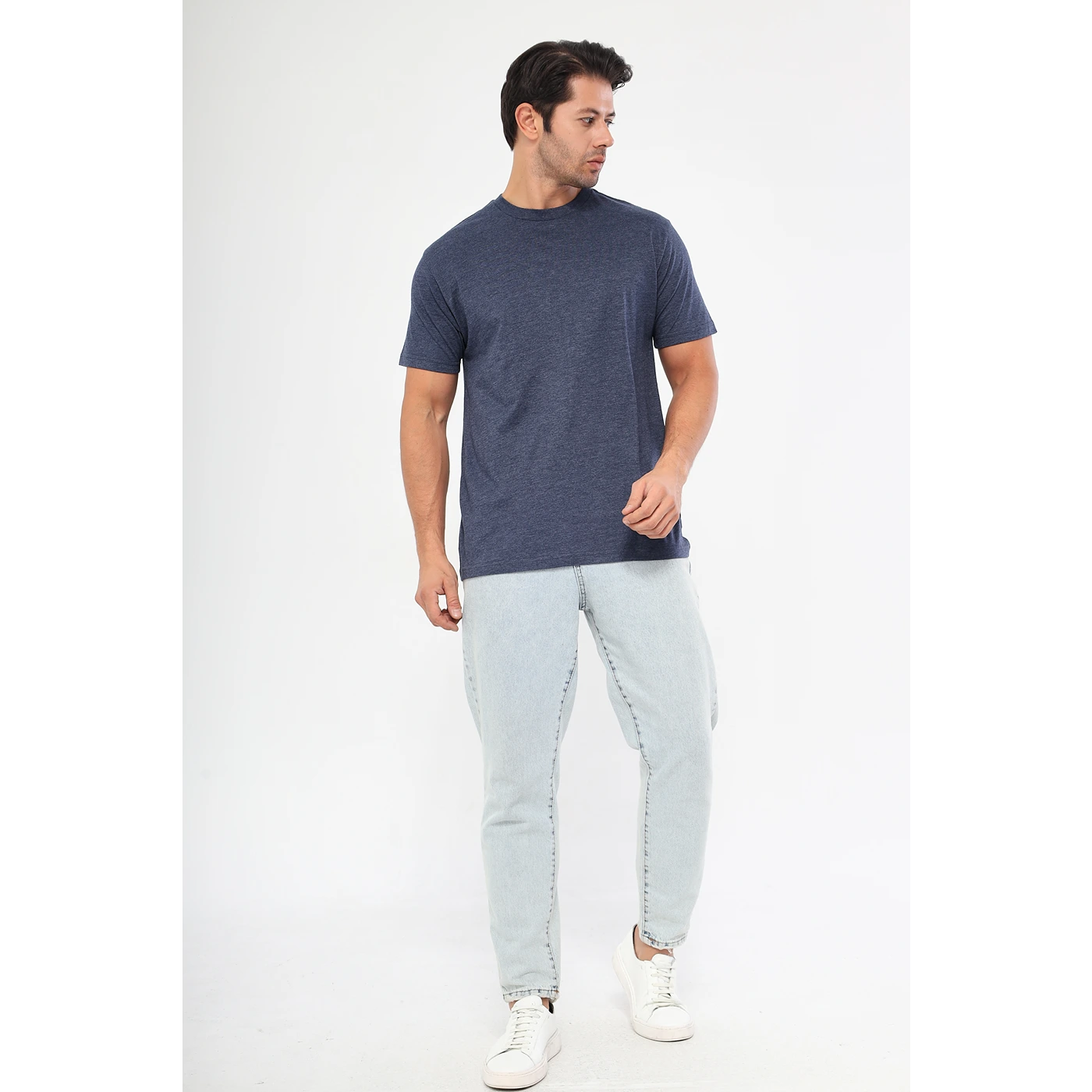 Blue Melange Slim Fit Tshirt | Montivo Pakistan