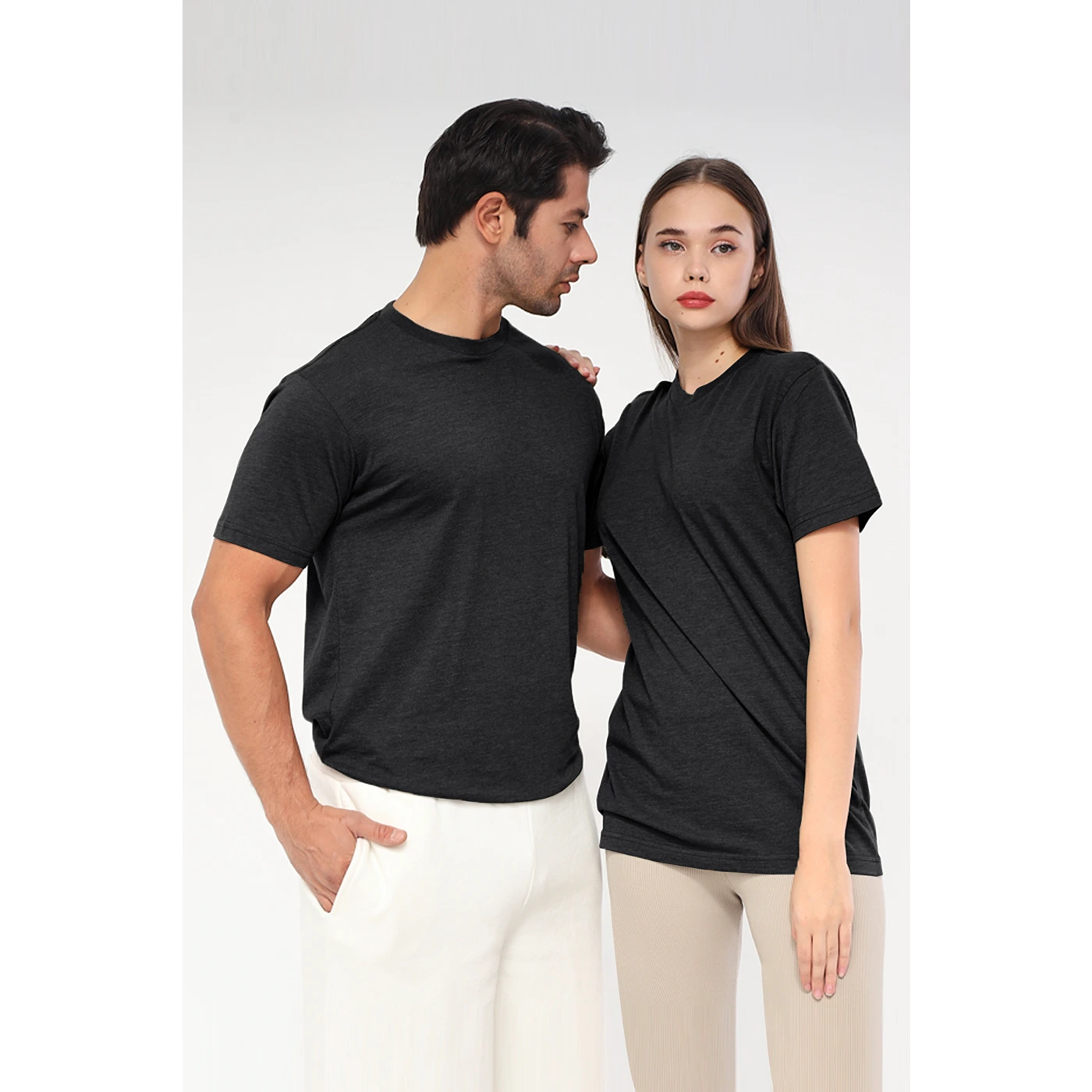 Charcoal Melange Slim Fit Tshirt | Montivo Pakistan