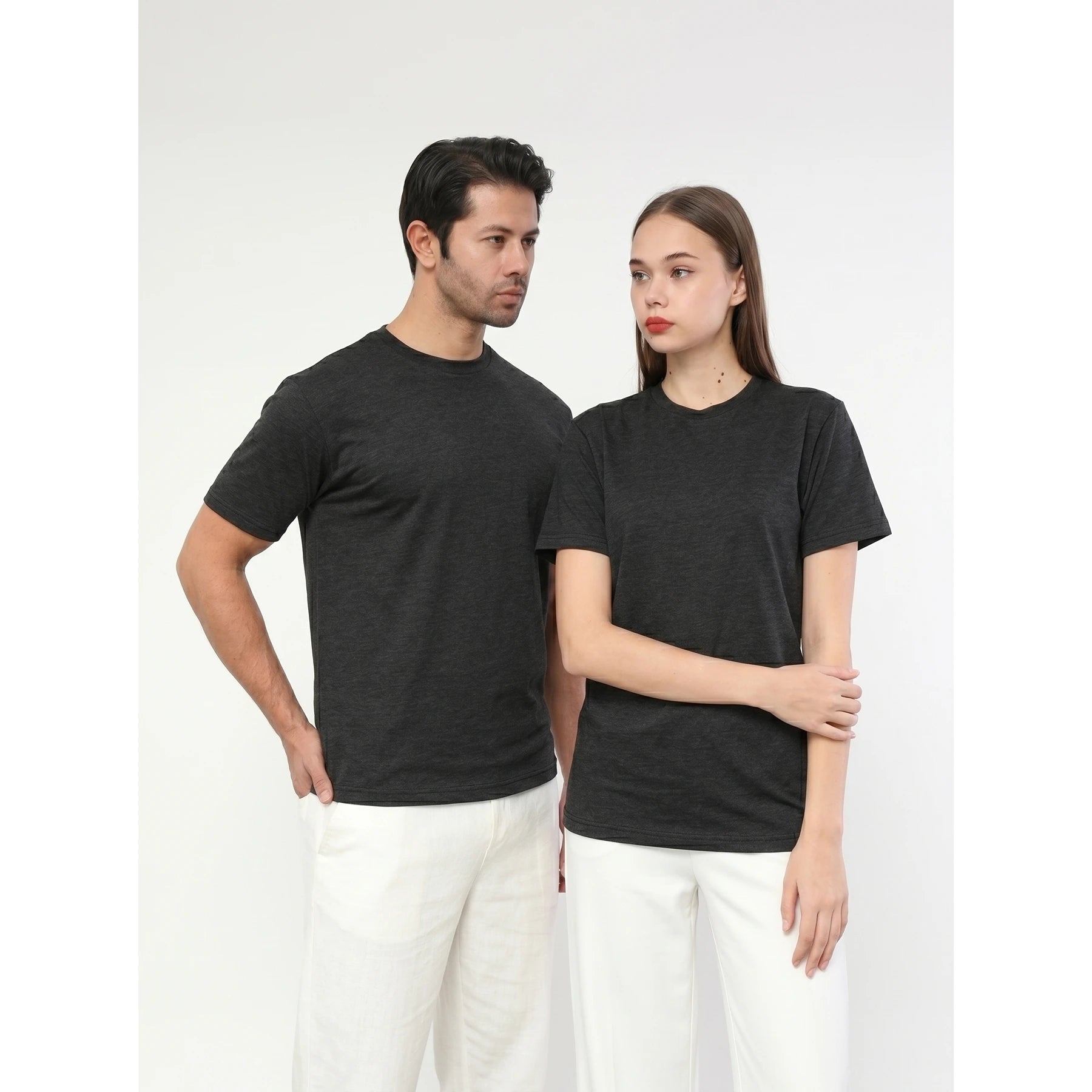 Charcoal Melange Slim Fit Tshirt | Montivo Pakistan