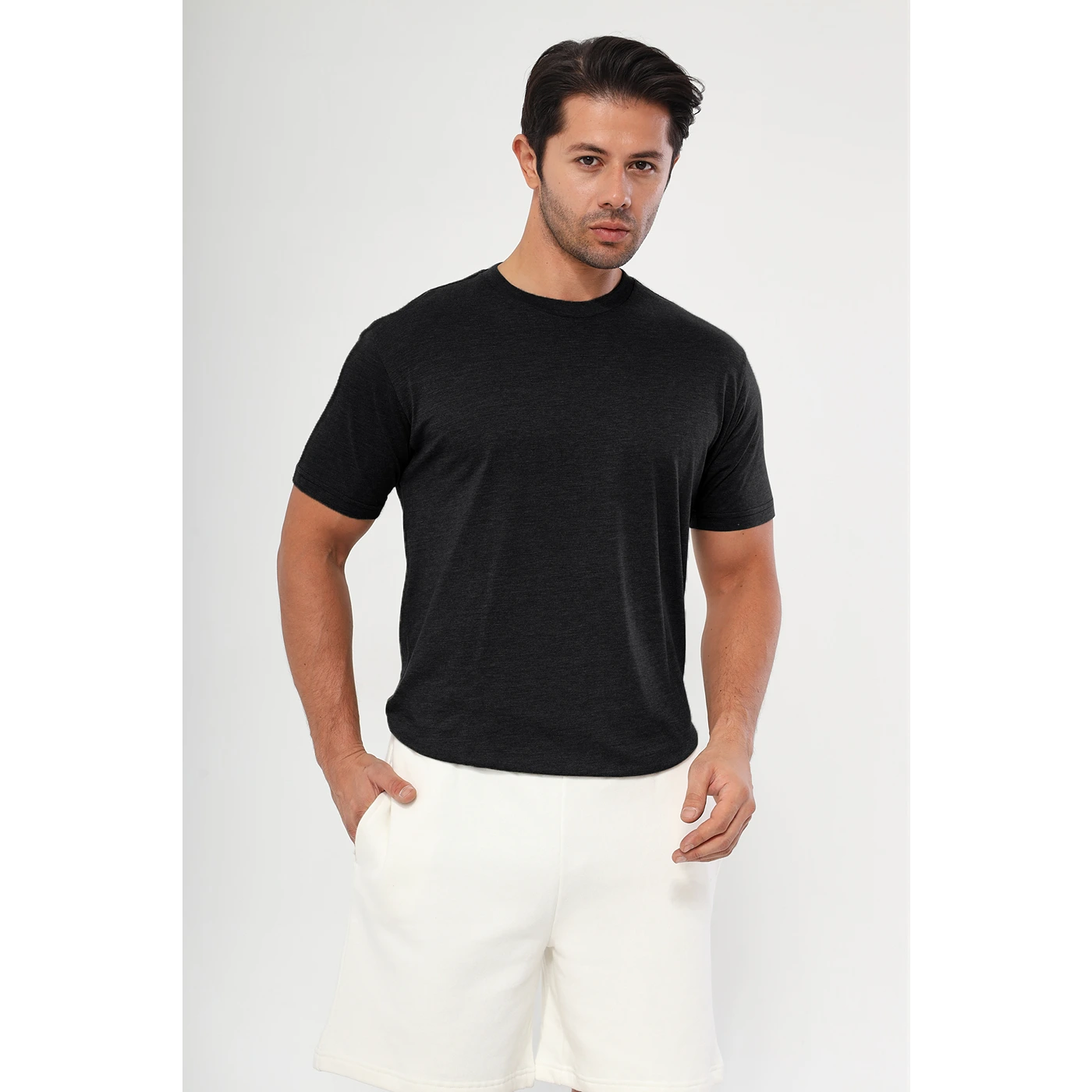 Charcoal Melange Slim Fit Tshirt | Montivo Pakistan