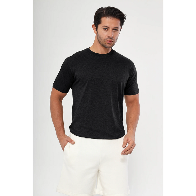 Charcoal Melange Slim Fit Tshirt | Montivo Pakistan