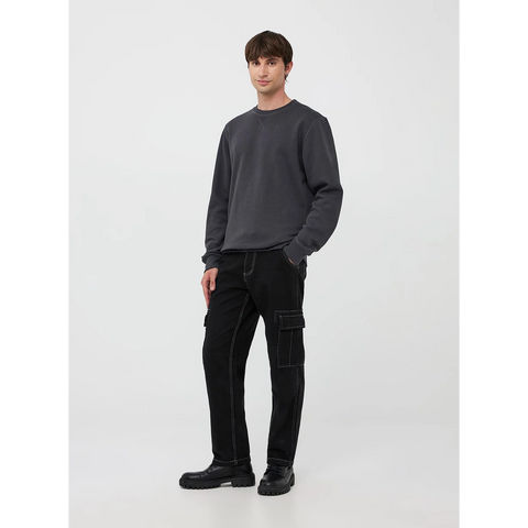 Charcoal Basic Regular Fit Sweatshirt | Montivo Pakistan