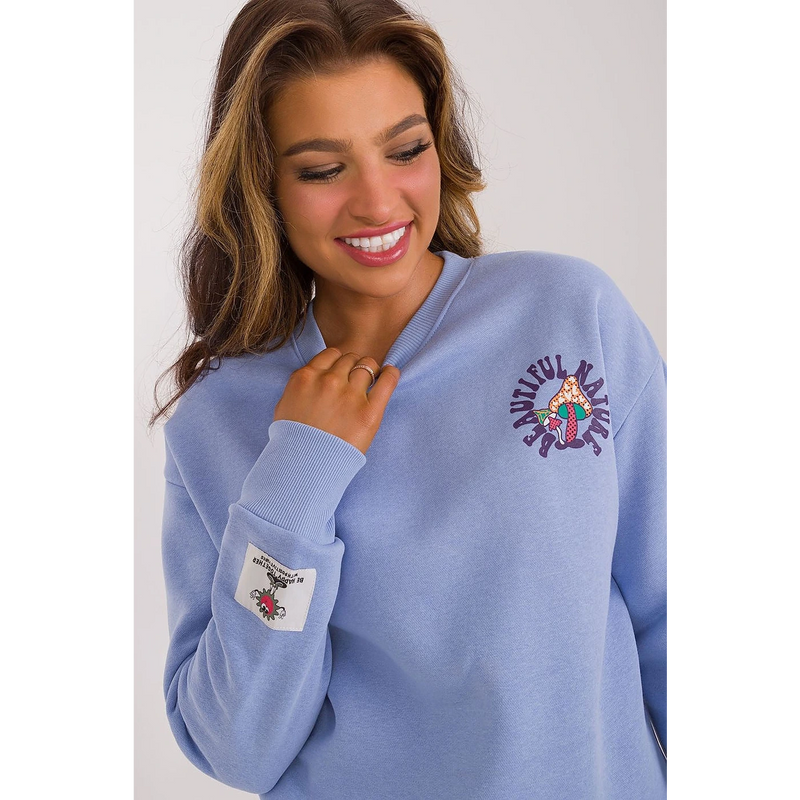 Blue Printed Regular Fit Sweatshirt | Montivo Pakistan