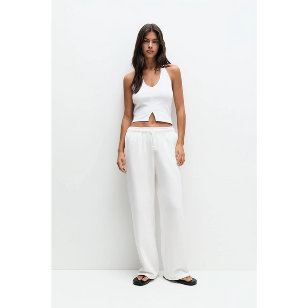 PB White Wide Leg Trousers | Montivo Pakistan