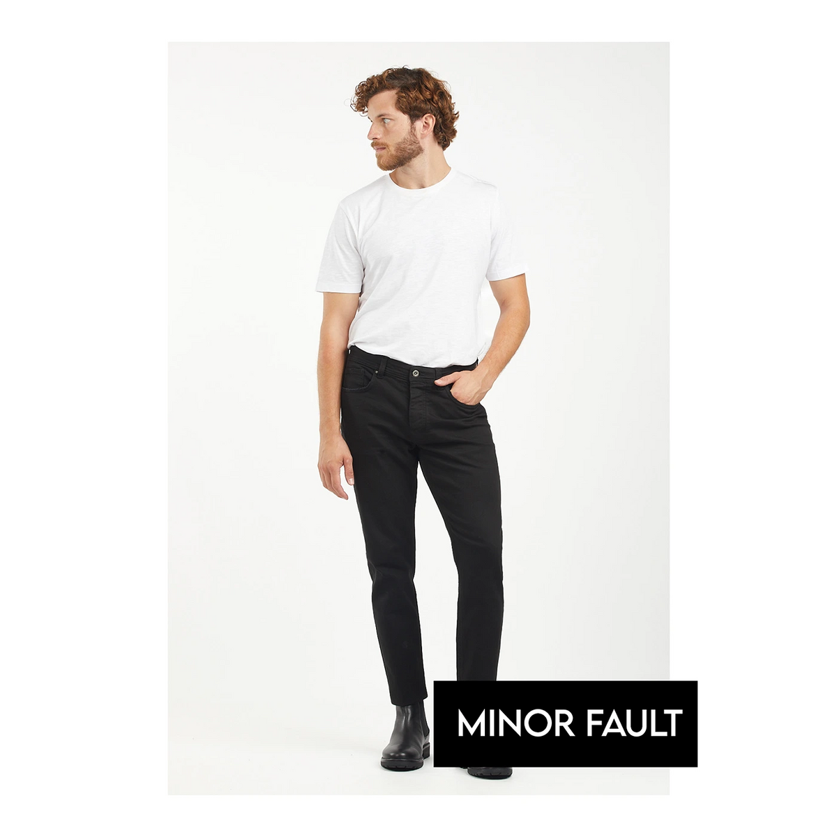 (Minor Fault) Black Slim Fit 5 Pocket Jeans | Montivo Pakistan
