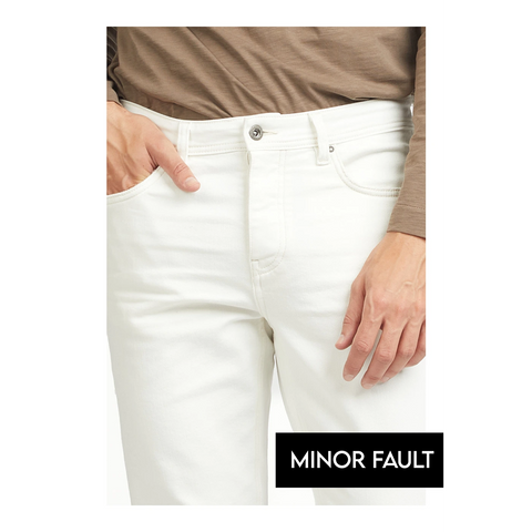 (Minor Fault) White Slim Fit 5 Pocket Jeans | Montivo Pakistan