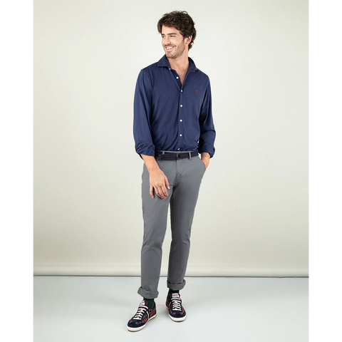 Grey Basic Cotton Chinos | Montivo Pakistan