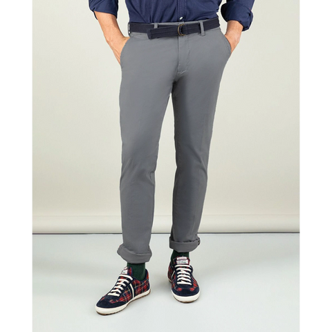 Grey Basic Cotton Chinos | Montivo Pakistan