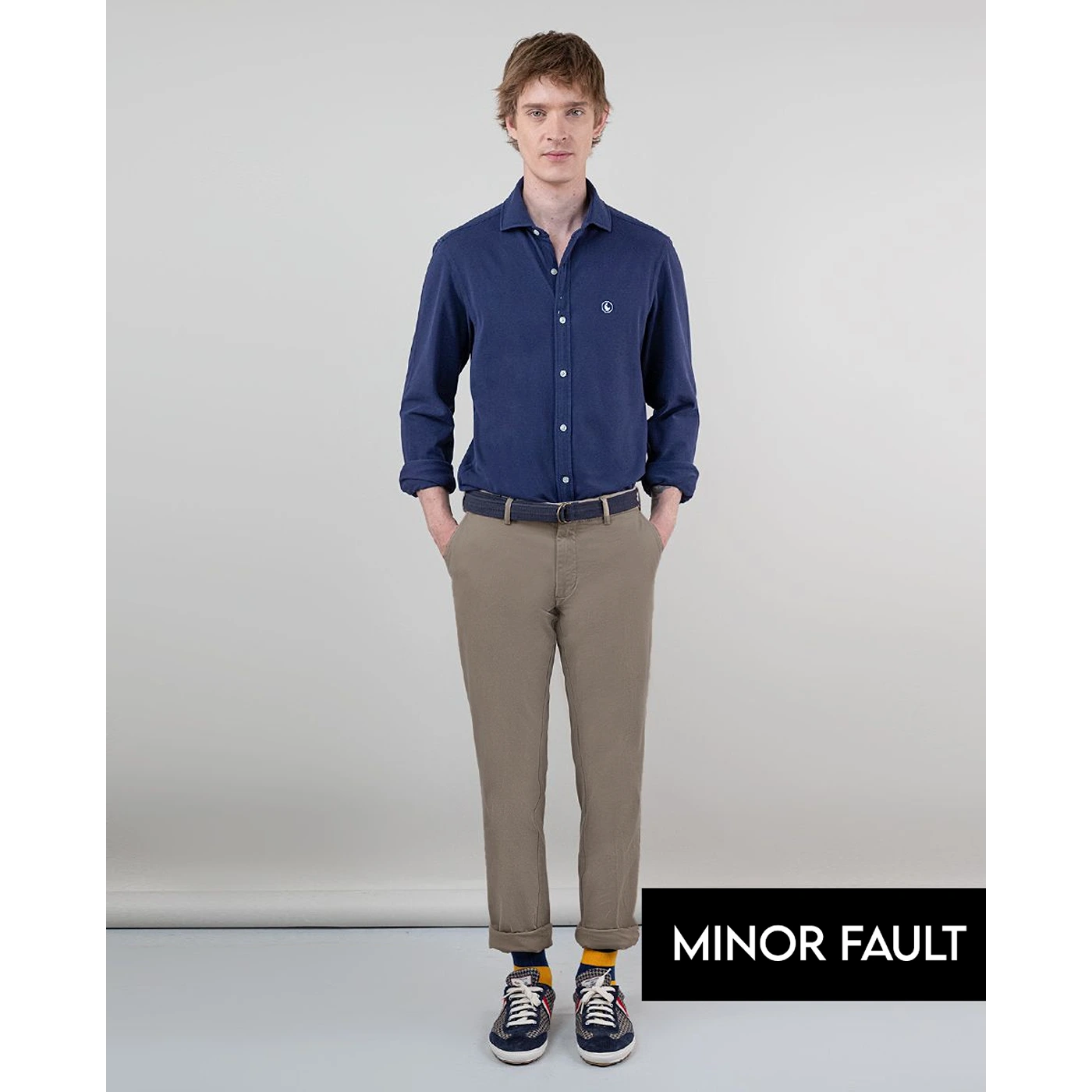 (Minor Fault) Khaki Basic Cotton Chinos | Montivo Pakistan