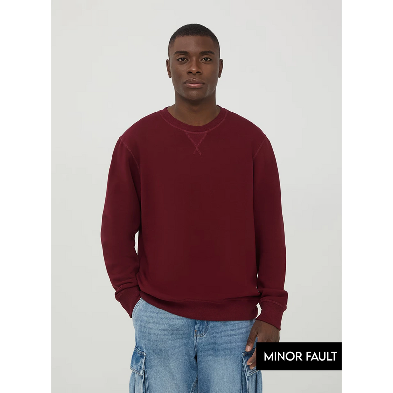 (Minor Fault) Burgundy Basic Regular Fit Sweatshirt | Montivo Pakistan