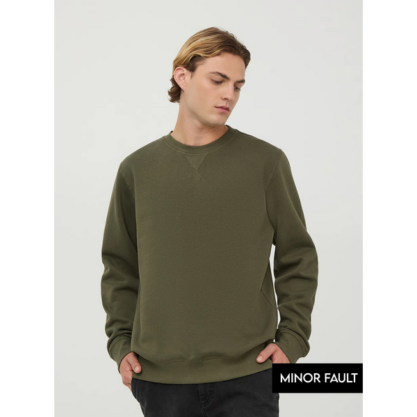 (Minor Fault) Olive Basic Regular Fit Sweatshirt | Montivo Pakistan
