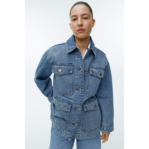 Blue Washed Oversized Denim Jacket | Montivo Pakistan