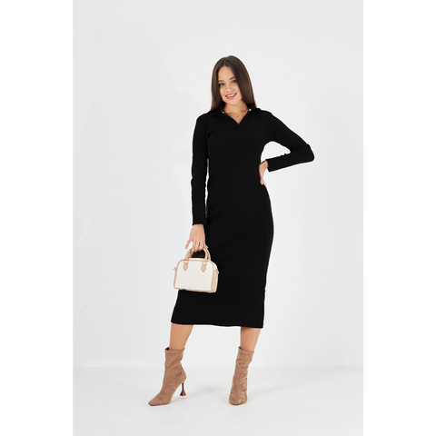 Black Polo Bodycon Dress | Montivo Pakistan