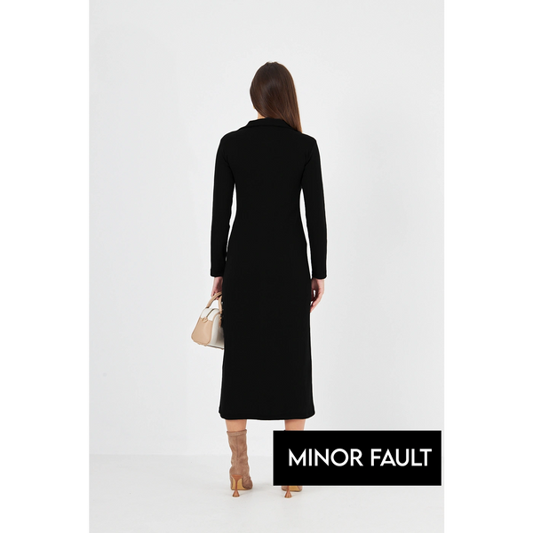 (Minor Fault) Black Polo Bodycon Dress | Montivo Pakistan