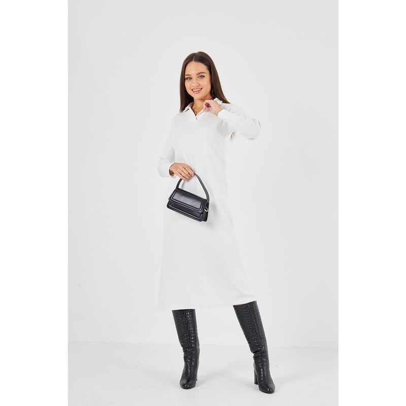 White Polo Bodycon Dress | Montivo Pakistan