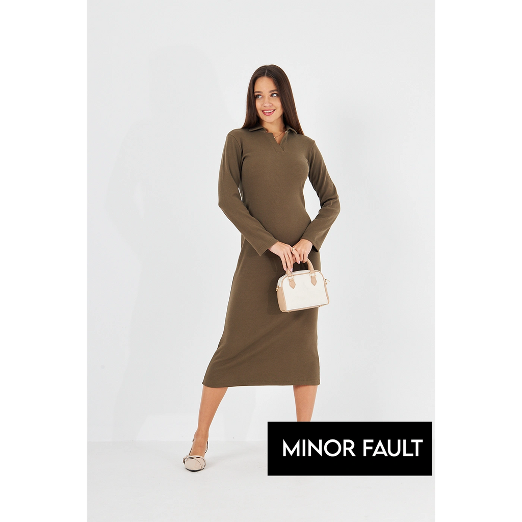 (Minor Fault) Green Polo Bodycon Dress | Montivo Pakistan