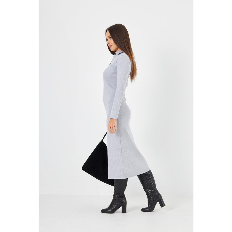 Grey Polo Bodycon Dress | Montivo Pakistan