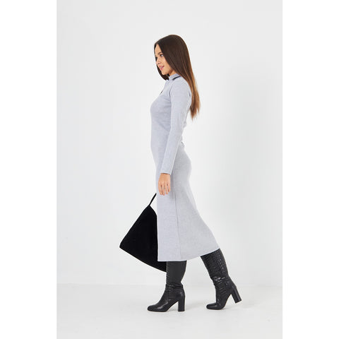 Grey Polo Bodycon Dress | Montivo Pakistan