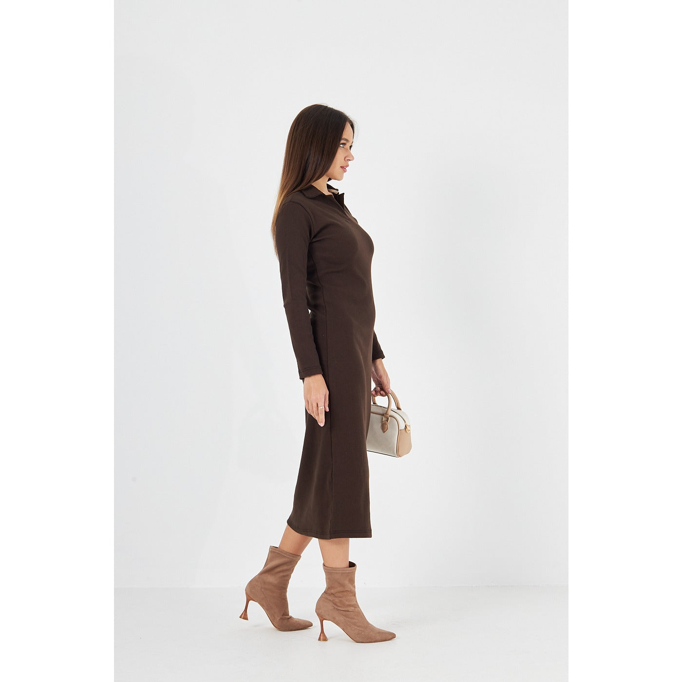 Brown Polo Bodycon Dress | Montivo Pakistan