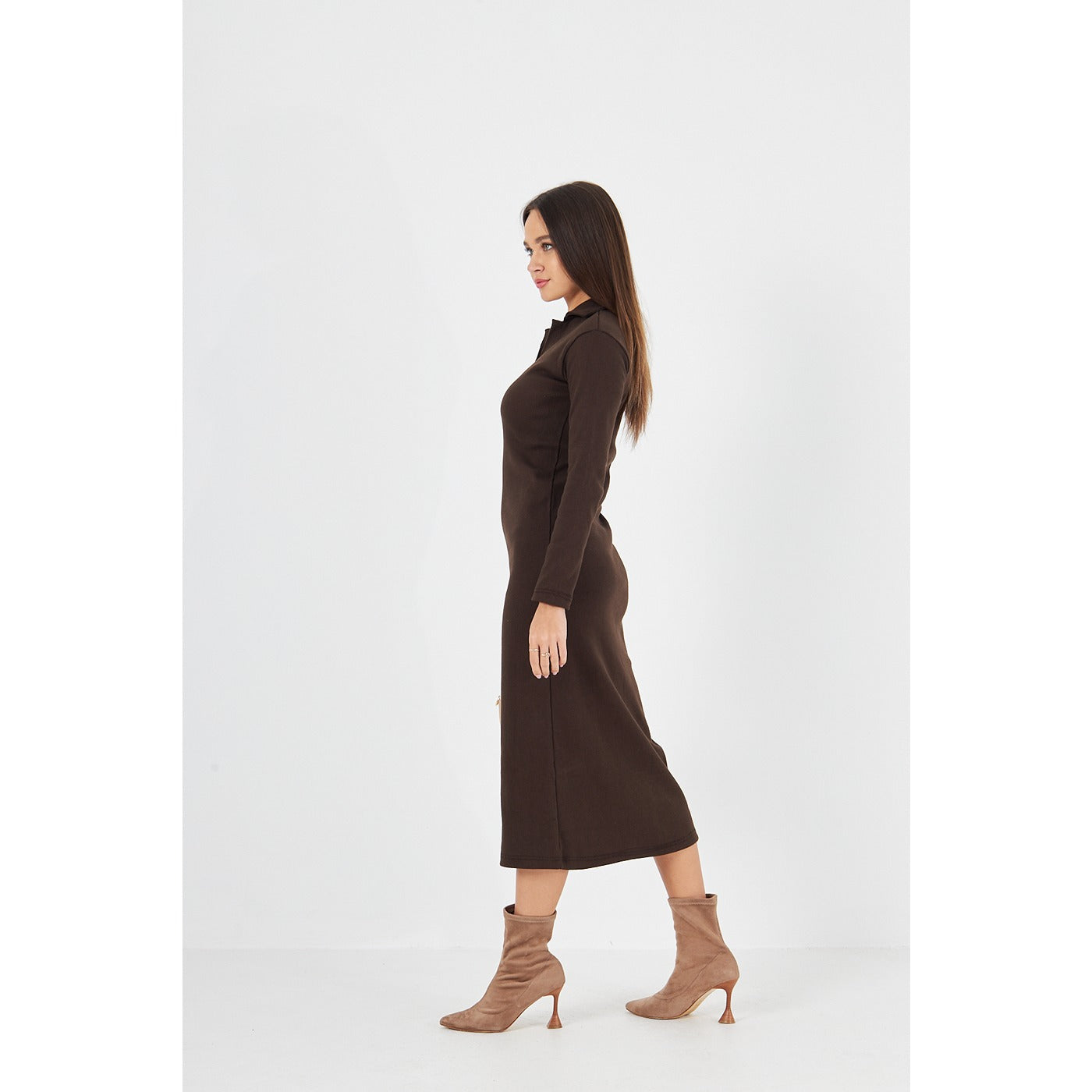 Brown Polo Bodycon Dress | Montivo Pakistan