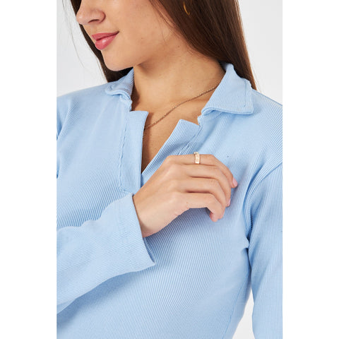 Light Blue Polo Bodycon Dress | Montivo Pakistan