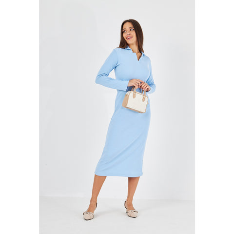 Light Blue Polo Bodycon Dress | Montivo Pakistan