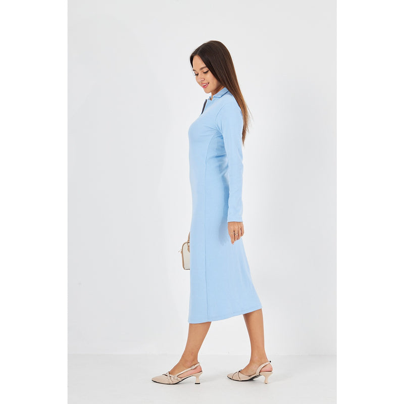 Light Blue Polo Bodycon Dress | Montivo Pakistan
