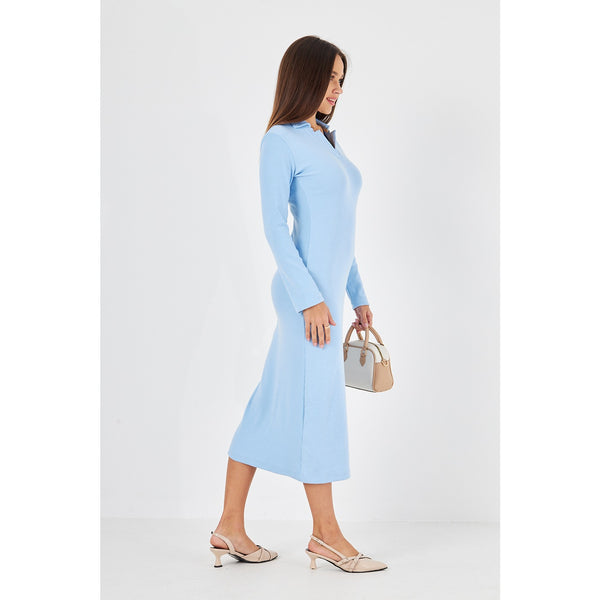 Light Blue Polo Bodycon Dress | Montivo Pakistan