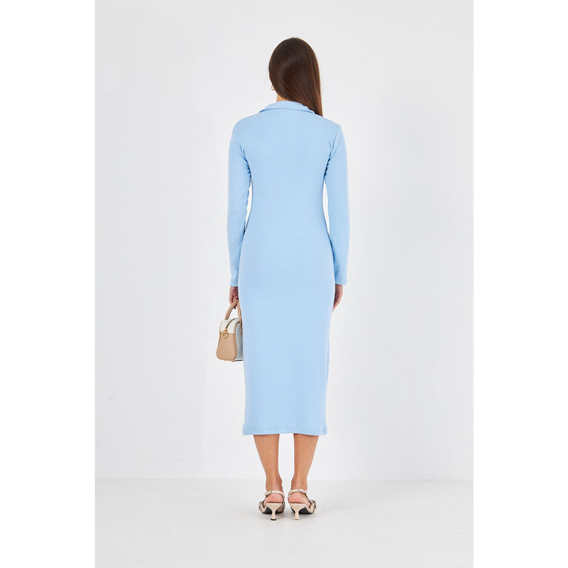 Light Blue Polo Bodycon Dress | Montivo Pakistan