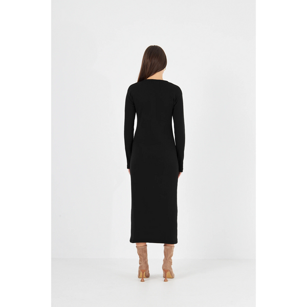 Black Square Neck Bodycon Dress | Montivo Pakistan